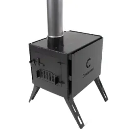 Печь дровяная Light малая, сталь 1 мм (с экранами и угловыми трубами), СЛЕДОПЫТ