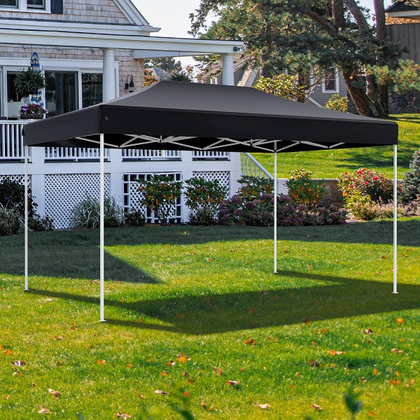 Тент-шатер быстросборный 4342 3x4,5х3м (раскладывается гармошкой) полиэстер черный