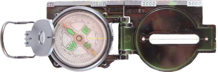 Компас складной, в металлическом корпусе