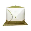 Палатка КУБ 2 Premium Long (трехслойная), оливковый-белый, Следопыт
