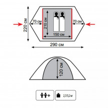 Палатка Tramp Lite Tourist 2-местная, песочный