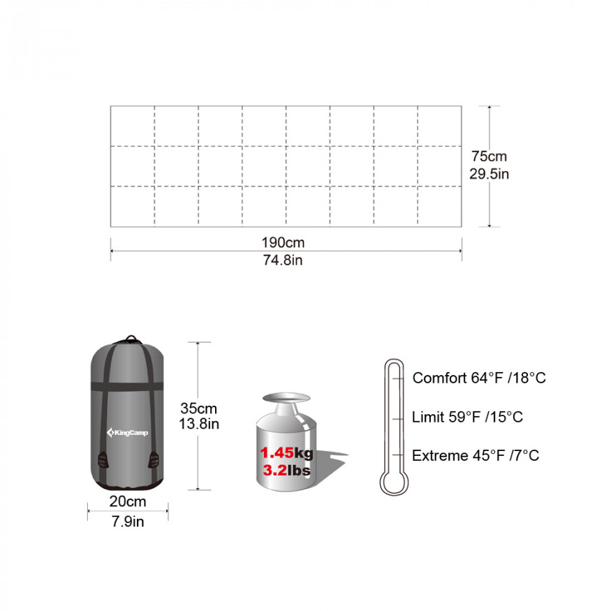 Спальный мешок &amp;quot;Active 250&amp;quot; -5C, левый King Camp