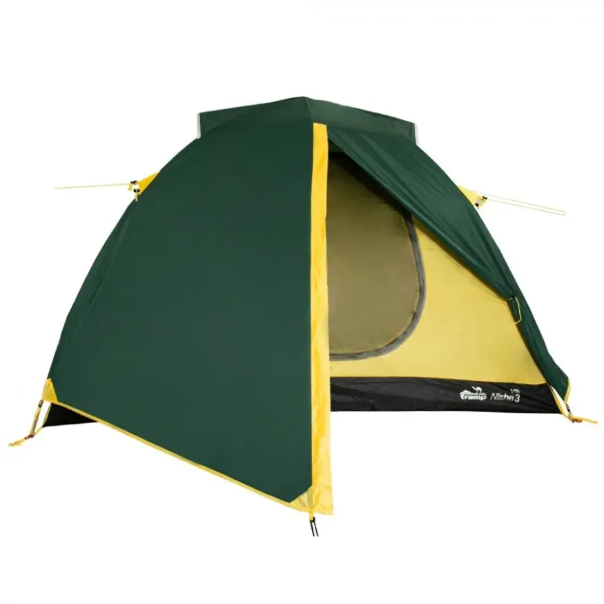 Палатка Nishe 3 V2 зеленая, Tramp