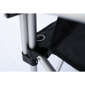 Tramp кресло раскладное с жесткими подлокотниками (черный/серый)