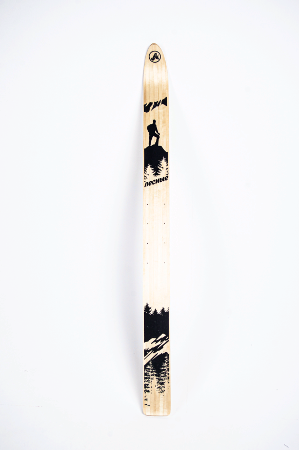Лыжи Лесные, дерево-пластик, длина 155 см, ширина 11 см