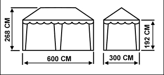 Митек Беседка 6 х 3 (шатер), каркас Люкс