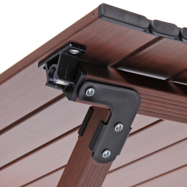 Стол кемпинговый складной, 114*59*43 см, цвет: темное дерево, каркас алюминий