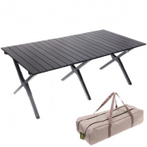 Стол кемпинговый складной, 114*59*43 см, цвет: чёрный, каркас алюминий