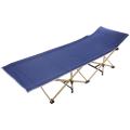 Раскладушка кемпинговая складная с матрасом 188*66*49 см, серый-синий