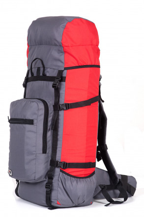 Рюкзак туристический Оптимал 2, серо-красный, 60 л, ТАЙФ