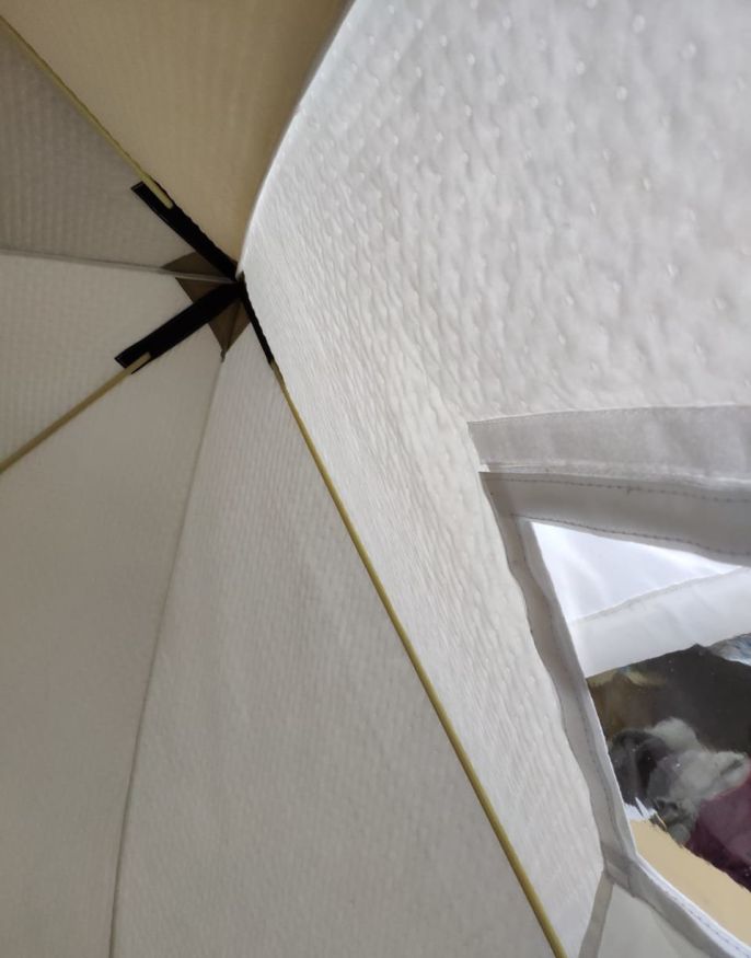 Палатка КУБ 5 (трехслойная), 1,8 x 1,75 м, PU 2000, белый-олива