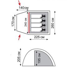 Палатка Bell 4 v2, зеленый цвет, Tramp