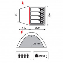 Палатка &amp;quot;Bell 4&amp;quot; v2, песочный цвет, Tramp